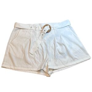 Cider High Waist White Belted Shorts Women’s 3XL Plus Size